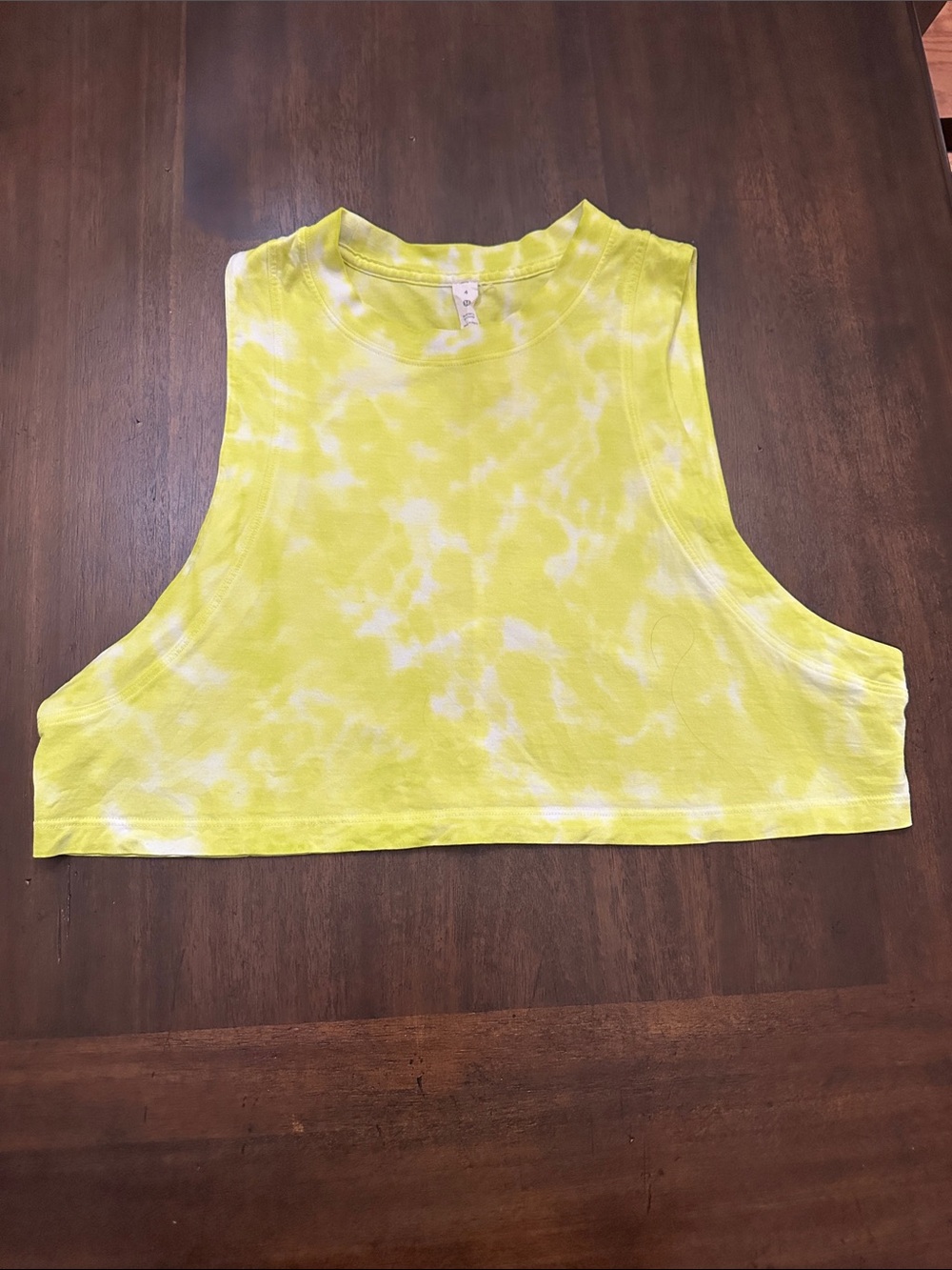 lululemon athletica Yellow Tie-Dye Cropped Tank